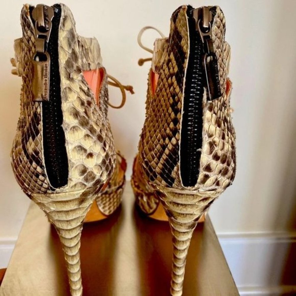 Alexandre Birman Platform Pump Python Cage Gladia… - image 6